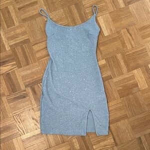 Elegant Blue Spaghetti Strap Dress